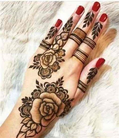 rose mehndi designs for back hands