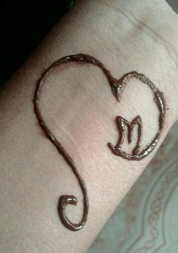 mehndi design m letter