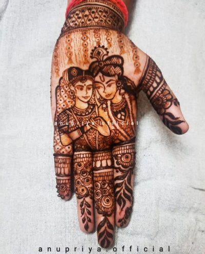 radha krishna design mehndi