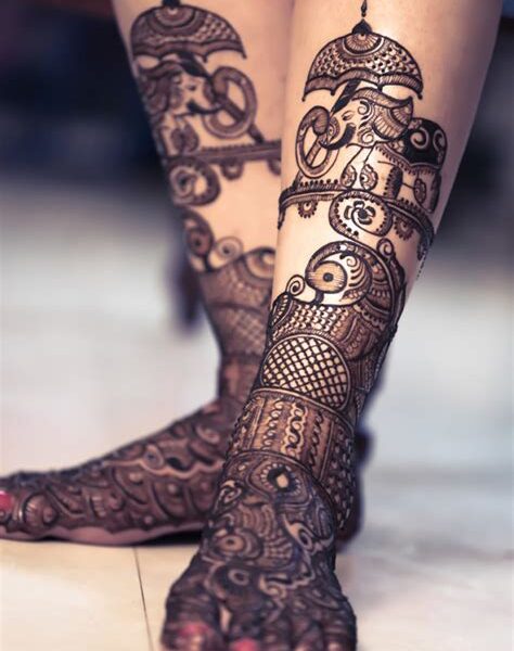 leg mehndi design new