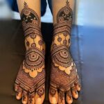 wedding bridal leg mehndi design