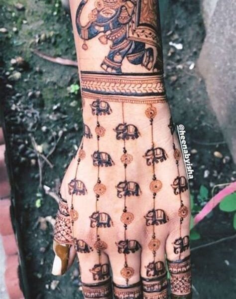 elephant design in mehndi