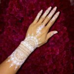 white mehndi design