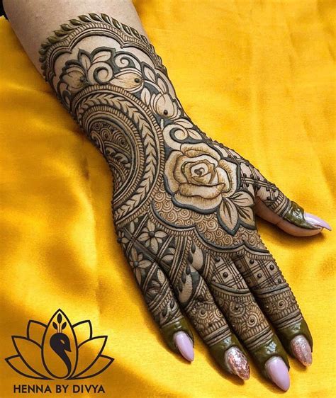 rose gulab mehndi design