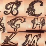 stylish v letter mehndi design
