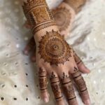 stylish back mehndi design
