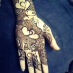 front hand heart mehndi design