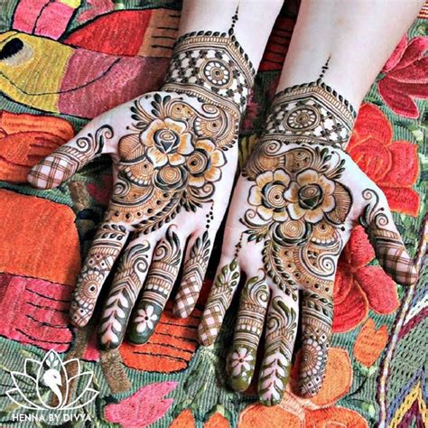 rose pattern mehndi designs