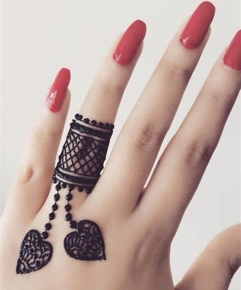 1 finger mehndi design