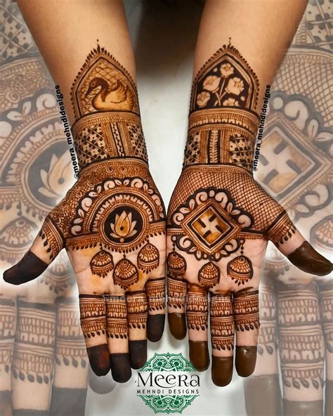 modern half hand mehndi design