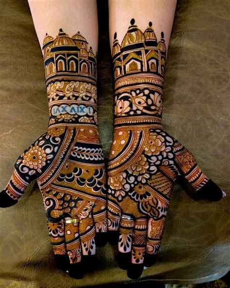 royal half hand mehndi design