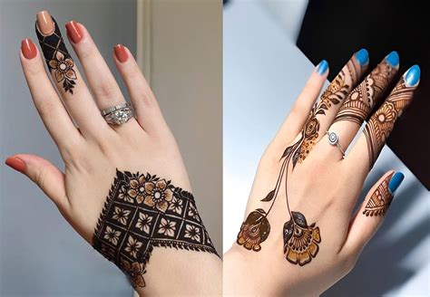 square mehndi designs for back hand