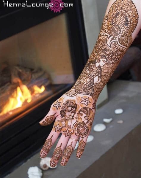 simple radha krishna mehndi design