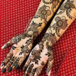 front hand flower mehndi design