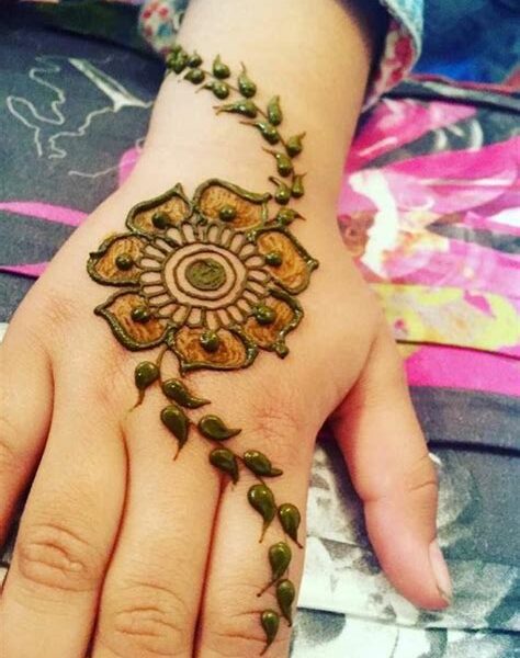 single flower mehndi design