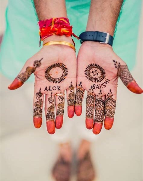 simple mehndi design for groom