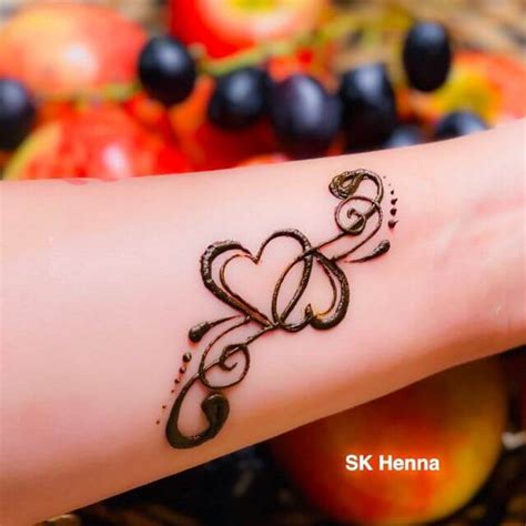 heart tattoo mehndi design