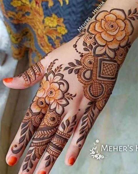 mehndi design back hand khafif