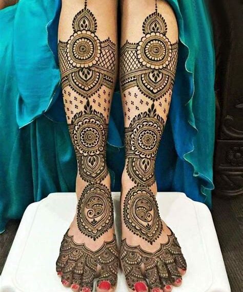 wedding leg mehndi design