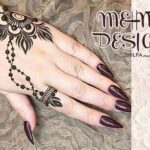 v letter mehndi design