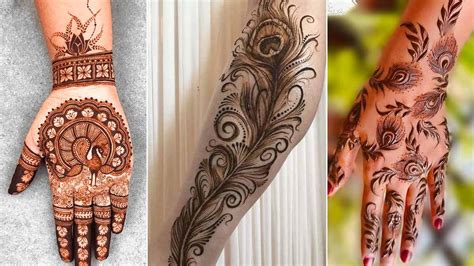 simple mor pankh mehndi design