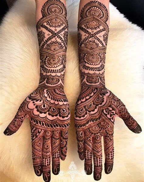 mehndi full hand simple design