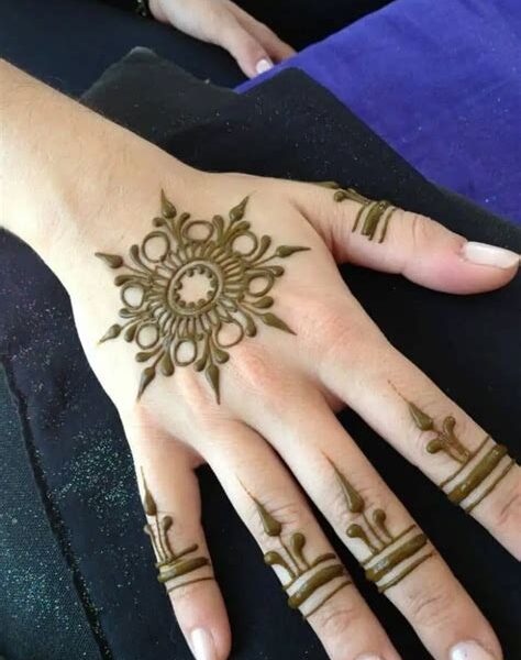 simple mehndi designs for hands backside
