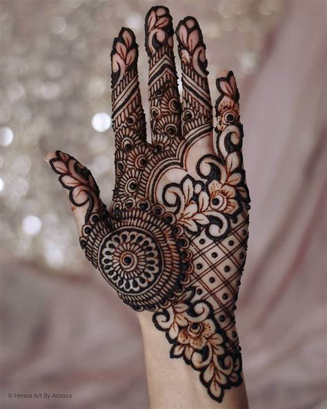 half hand mehndi design arabic