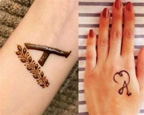 a letter mehndi design tattoo