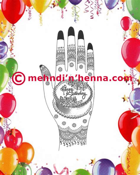 happy birthday mehndi design