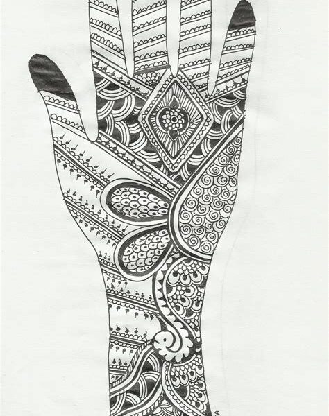 mehndi designs on paper with pencil