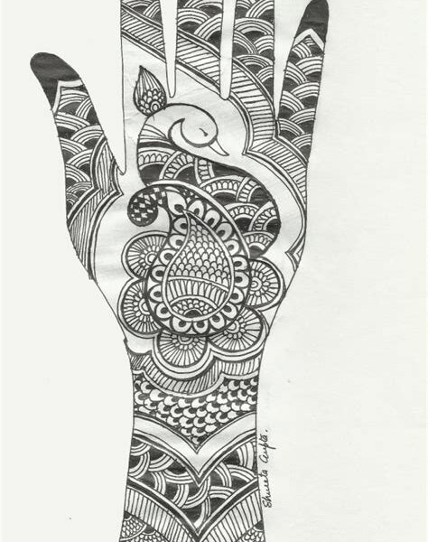 mehndi design sketch pencil